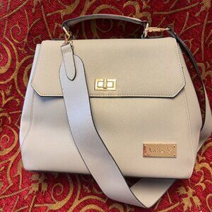Antler Grey Pleather Handbag w/ Shoulder Strap